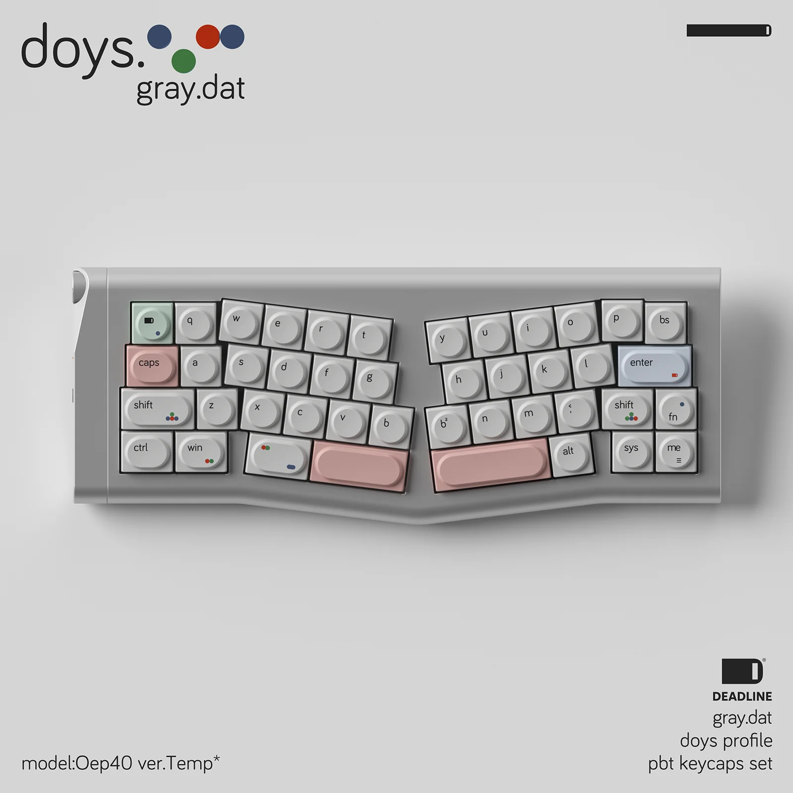 [In Stock] DEADLINE Doys Gray.dat PBT Keycap - Image 3