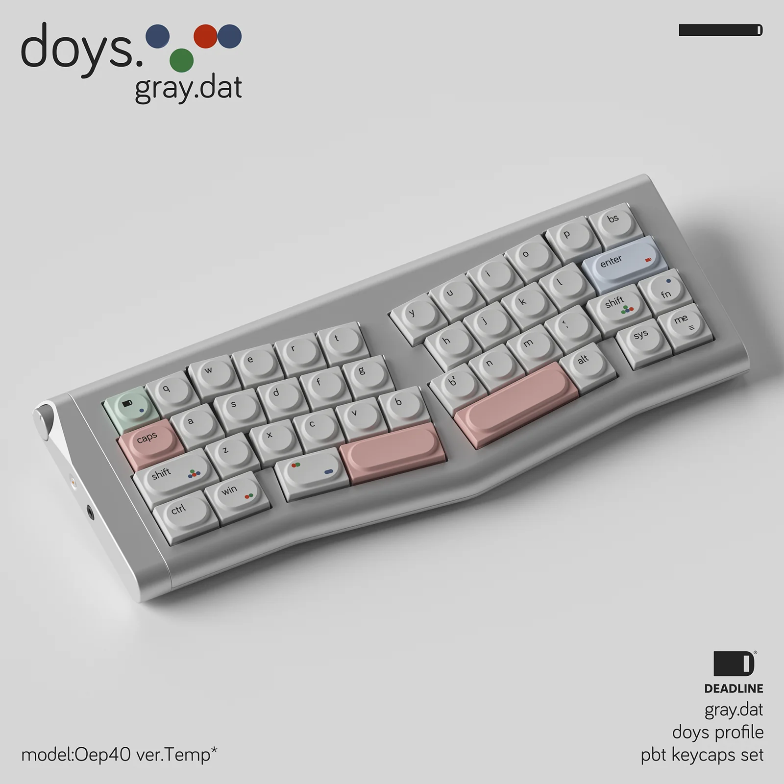 [In Stock] DEADLINE Doys Gray.dat PBT Keycap - Image 4