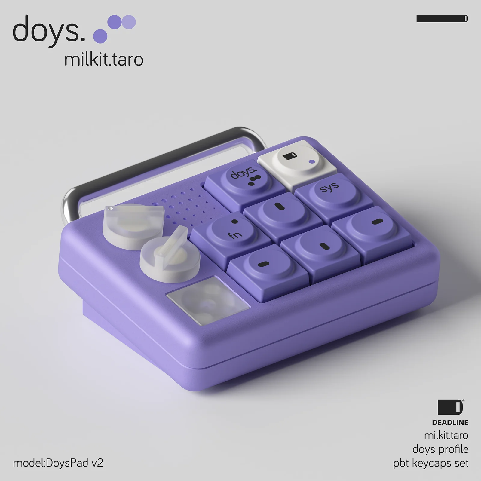 [In Stock] DEADLINE Doys Milkit Taro PBT Keycap - Image 3
