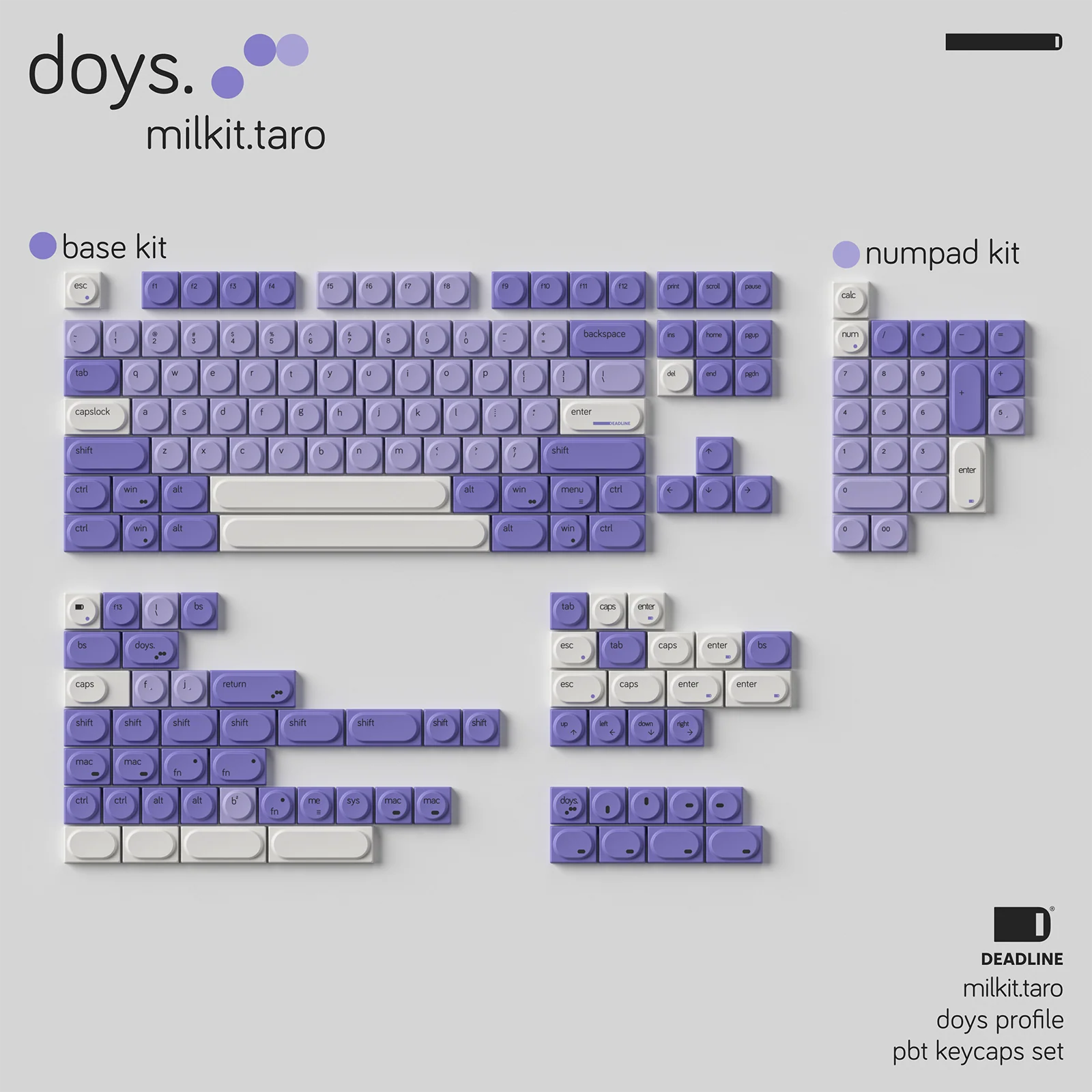[In Stock] DEADLINE Doys Milkit Taro PBT Keycap - Image 6
