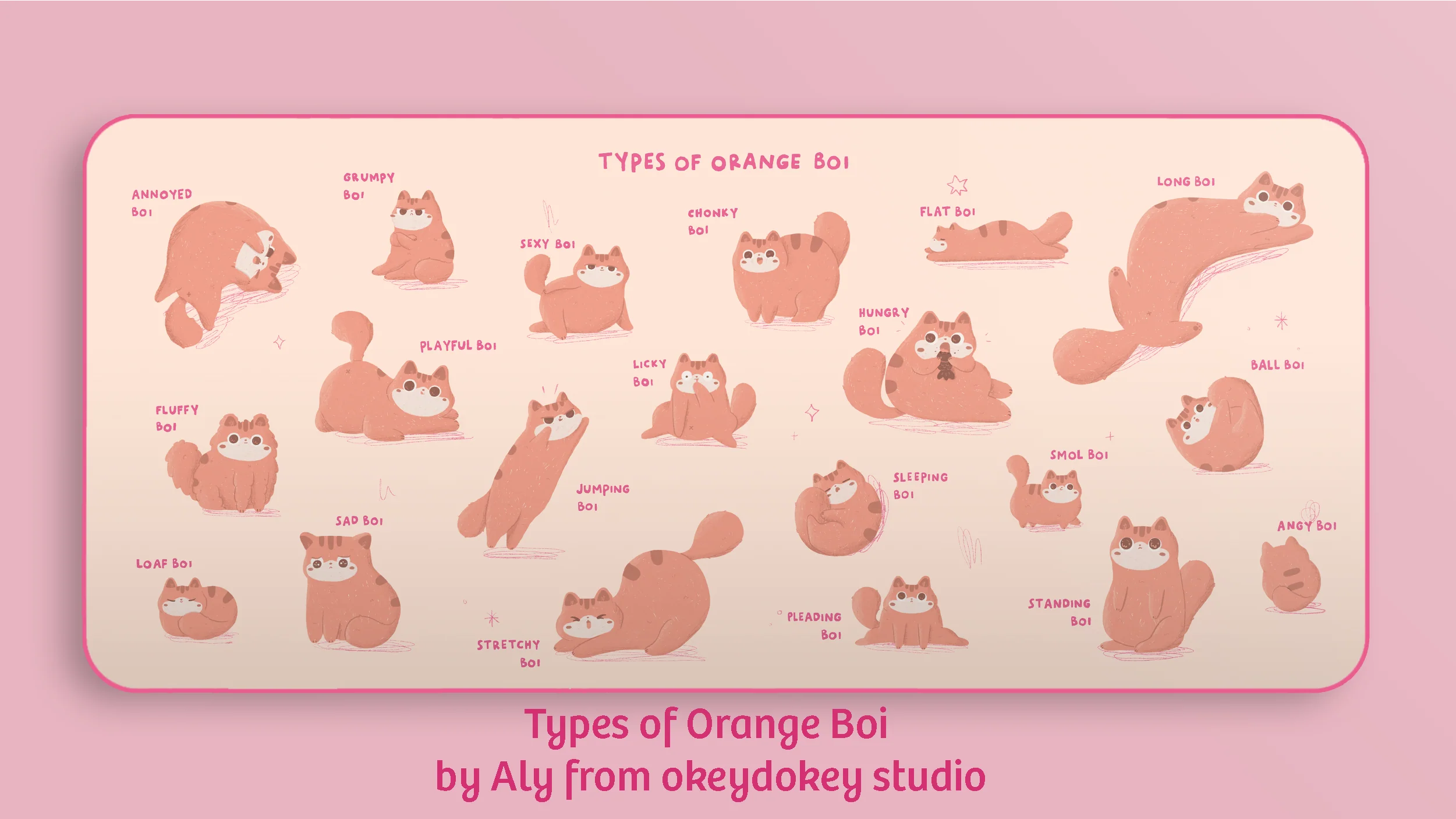 [In Stock] Orange Boi Deskmat - Image 2