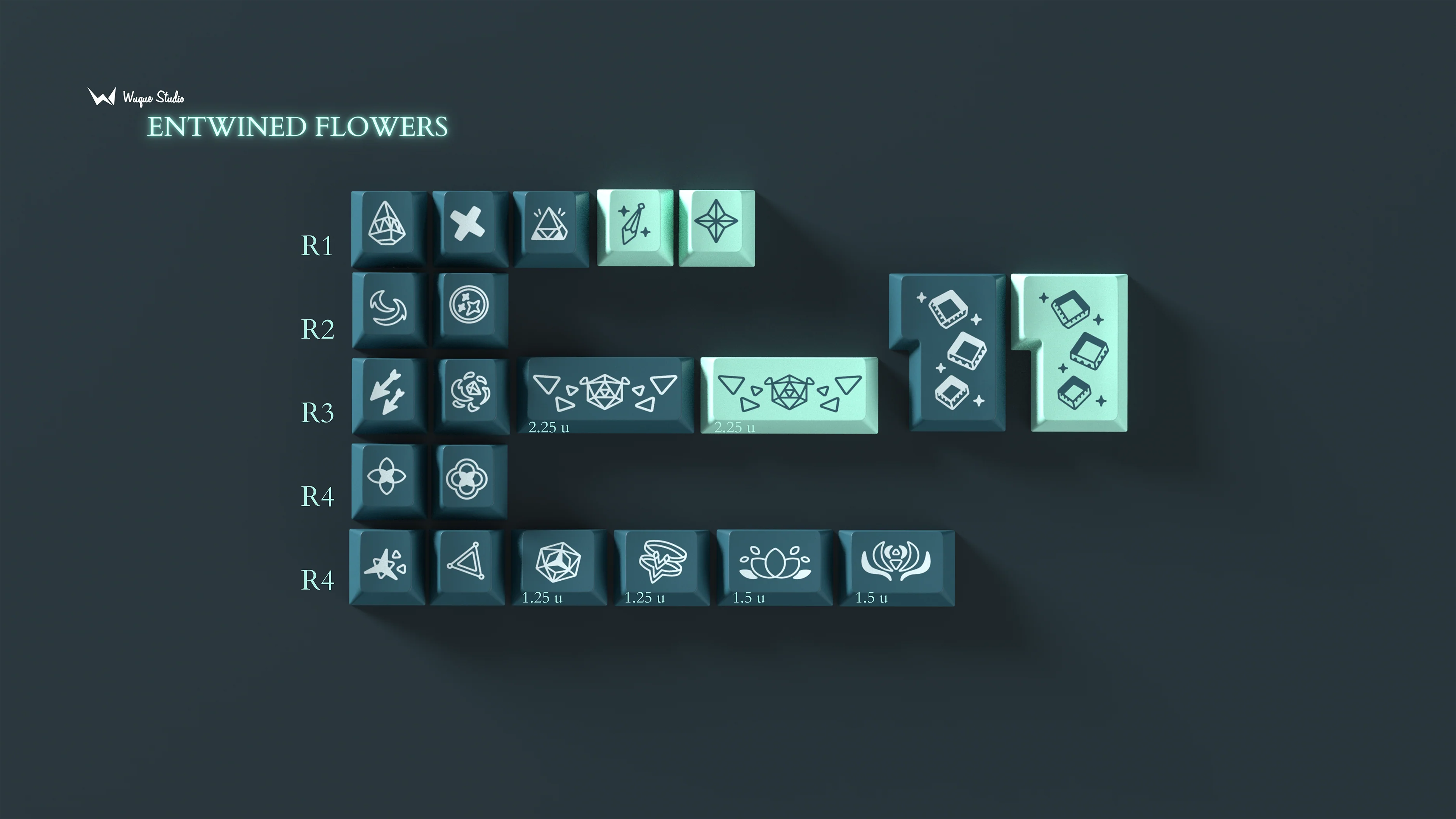 [In Stock] Wuque Studio PBT Entwined Flowers Keycap Set - Image 10