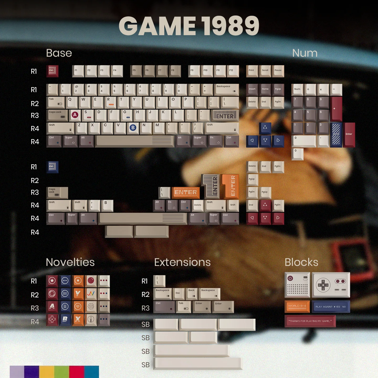 [In Stock] TUTKEYS 80RETROS GAME1989 R1 KEYCAP - Image 16